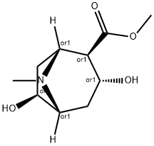 8-Azabicyclo[3.2.1]octane-2-carboxylic acid, 3,6-dihydroxy-8-methyl-, methyl ester, (1R,2R,3R,5R,6S)-rel- (9CI) Structure