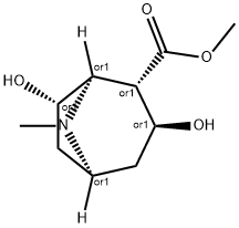 8-Azabicyclo[3.2.1]octane-2-carboxylic acid, 3,7-dihydroxy-8-methyl-, methyl ester, (1R,2S,3S,5S,7S)-rel- (9CI) Structure