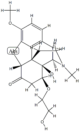 4,5α-Epoxy-14-hydroxy-8β-(2-hydroxyethoxy)-3-methoxy-17-methylmorphinan-6-one 구조식 이미지