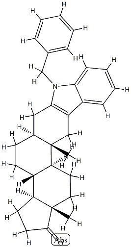 1'-Benzyl-1'H-5α-androst-2-eno[3,2-b]indol-17-one 구조식 이미지