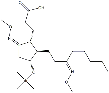 (1R)-5-Methoxyimino-2β-[3-(methyloxyimino)octyl]-3α-[(trimethylsilyl)oxy]cyclopentanepropanoic acid Structure