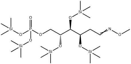 3-O,4-O,5-O-Tris(trimethylsilyl)-6-O-[bis(trimethylsilyloxy)phosphinyl]-2-deoxy-D-arabino-hexose O-methyl oxime Structure