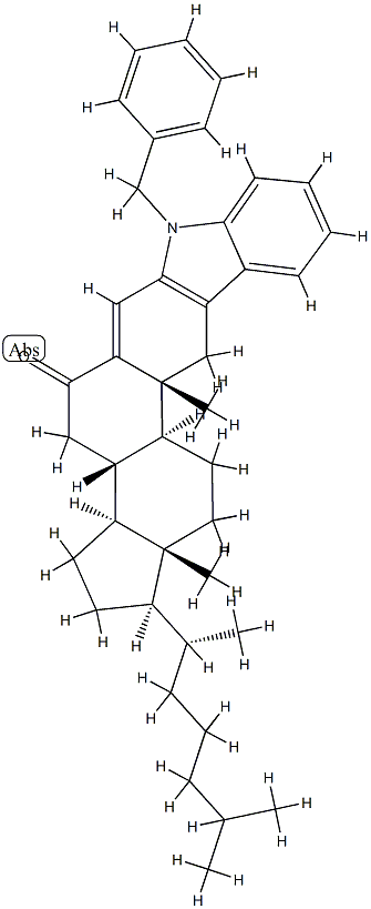 1'-Phenylmethyl-1'H-cholest-2-eno[3,2-b]indol-4-en-6-one 구조식 이미지