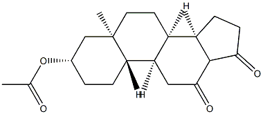 (9β,10α,13ξ,14β)-3β-Acetyloxy-5,14-dimethyl-5β-gonane-12,17-dione 구조식 이미지