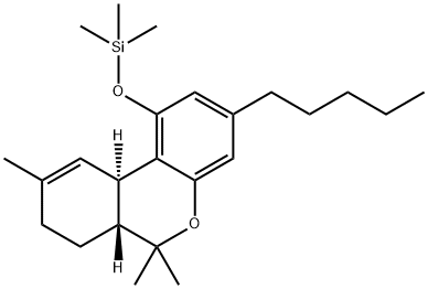 (6aR)-6aβ,7,8,10aα-Tetrahydro-6,6,9-trimethyl-3-pentyl-1-[(trimethylsilyl)oxy]-6H-dibenzo[b,d]pyran 구조식 이미지