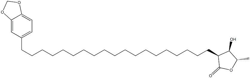 (3S)-3β-[19-(1,3-Benzodioxol-5-yl)nonadecyl]-4,5-dihydro-4β-hydroxy-5α-methyl-2(3H)-furanone 구조식 이미지