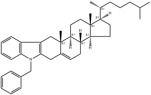1'-Phenylmethyl-1'H-cholest-2-eno[3,2-b]indol-5-ene 구조식 이미지