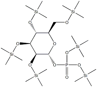 2-O,3-O,4-O,6-O-Tetrakis(trimethylsilyl)-α-D-mannopyranose[인산비스(트리메틸실릴)]에스테르 구조식 이미지