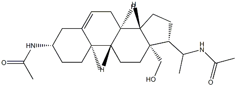 N,N'-(18-하이드록시프레그인-5-엔-3β,20-디일)비스아세트아미드 구조식 이미지