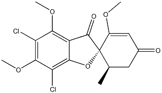 (2S)-5,7-Dichloro-2',4,6-trimethoxy-6'β-methylspiro[benzofuran-2(3H),1'-[2]cyclohexene]-3,4'-dione Structure