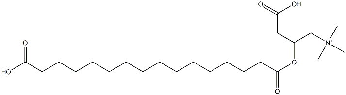 3-Carboxylato-2-[(15-carboxy-1-oxopentadecyl)oxy]-N,N,N-trimethyl-1-propanaminium 구조식 이미지