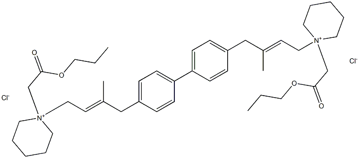 PiperidiniuM,1,1'-[[1,1'-biphenyl]-4,4'-diylbis(3-Methyl-2-butene-4,1-diyl)]bis[1-(2-oxo-2-propoxyethyl)-,dichloride (9CI) Structure