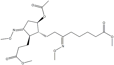 (1R)-5β-Acetoxy-ε,3-bis(methoxyimino)-2β-(3-methoxy-3-oxopropyl)-1α-cyclopentaneoctanoic acid methyl ester Structure