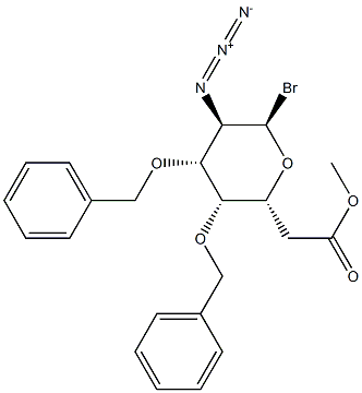 2-Azido-2-deoxy-3-O,4-O-dibenzyl-6-O-acetyl-α-D-glucopyranosyl bromide 구조식 이미지