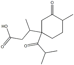 β,4-Dimethyl-1-(2-methyl-1-oxopropyl)-3-oxocyclohexanepropanoic acid Structure