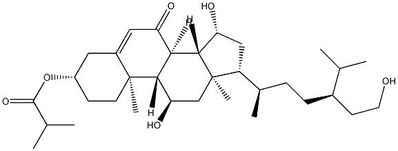 (24R)-11α,15β,29-Trihydroxy-3β-(2-methyl-1-oxopropoxy)stigmast-5-en-7-one 구조식 이미지