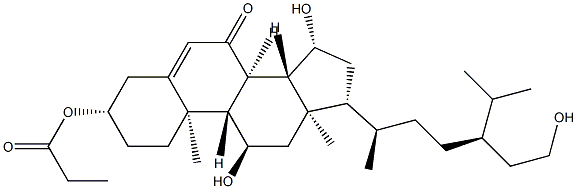 (24R)-11α,15β,29-Trihydroxy-3β-(1-oxopropoxy)stigmast-5-en-7-one 구조식 이미지