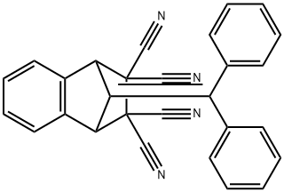 9-(α-페닐벤질리덴)-1,2,3,4-테트라하이드로-1,4-메타노나프탈렌-2,2,3,3-테트라카보니트릴 구조식 이미지