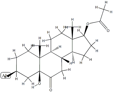 17β-(Acetyloxy)-3β-fluoro-5-hydroxy-5β-androstan-6-one 구조식 이미지