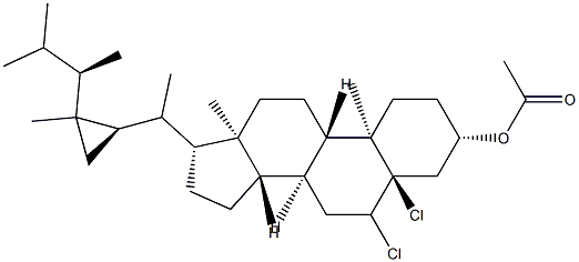 5,6-Dichloro-5α-gorgostan-3β-ol acetate Structure