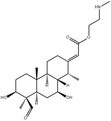 [(1R,2E,4aβ,8R,8aβ,10aα)-Tetradecahydro-8-formyl-7α,10α-dihydroxy-1,4bα,8-trimethylphenanthren-2-ylidene]acetic acid 2-(methylamino)ethyl ester 구조식 이미지