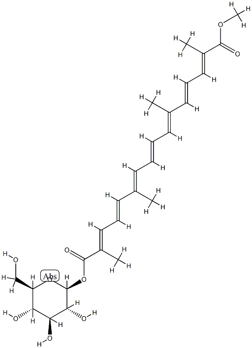 8,8'-디아포-ψ,ψ-카로틴-8,8'-디온산8-메틸8'-β-D-글루코피라노실에스테르 구조식 이미지