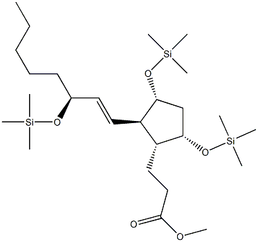 (1R)-3α,5α-Bis[(trimethylsilyl)oxy]-2β-[(1E,3S)-3-(trimethylsilyl)oxy-1-octenyl]-1α-cyclopentanepropanoic acid methyl ester 구조식 이미지