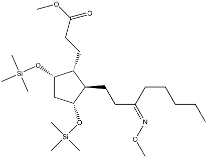 (1R)-2β-[3-(메톡시이미노)옥틸]-3α,5α-비스[(트리메틸실릴)옥시]시클로펜탄-1α-프로판산메틸에스테르 구조식 이미지