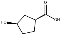 trans-3-Hydroxy-cyclopentanecarboxylic acid Structure