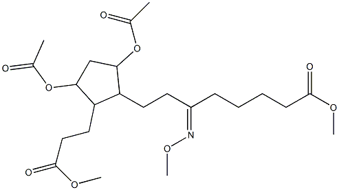 3,5-Bis(acetyloxy)-ε-(methoxyimino)-2-(3-methoxy-3-oxopropyl)cyclopentaneoctanoic acid methyl ester Structure