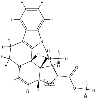 (3α,16α)-18,19-Didehydro-14β,17β-epoxy-14,15-dihydroeburnamenine-14-carboxylic acid methyl ester 구조식 이미지