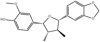 4-[(2R)-5β-(1,3-Benzodioxol-5-yl)tetrahydro-3β,4α-dimethylfuran-2-yl]-2-methoxyphenol Structure