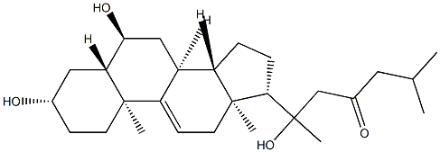 (20ξ)-3β,6α,20-Trihydroxy-5α-cholest-9(11)-en-23-one 구조식 이미지