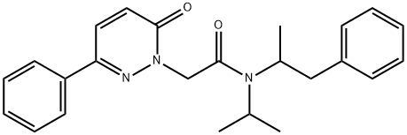 N-이소프로필-N-(α-메틸페네틸)-6-옥소-3-페닐-1(6H)-피리다진아세트아미드 구조식 이미지