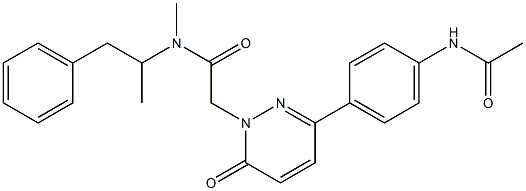 (-)-N-메틸-N-(α-메틸펜에틸)-3-(p-아세틸아미노페닐)-6-옥소-1(6H)-피리다진아세트아미드 구조식 이미지