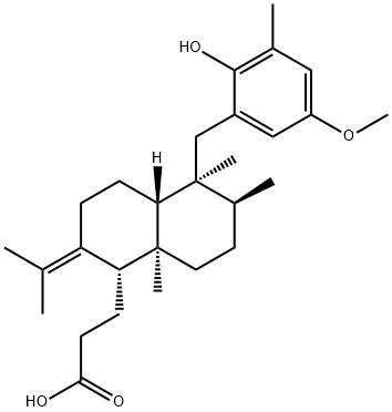 (1S,4aβ)-2-Isopropylidene-5β-(2-hydroxy-3-methyl-5-methoxybenzyl)-5,6β,8aα-trimethyldecahydronaphthalene-1-propionic acid Structure