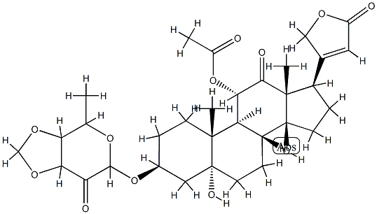 11α-(Acetyloxy)-3β-[[6-methyl-4,5-(methylenebisoxy)tetrahydro-3-oxo-2H-pyran-2-yl]oxy]-5,14-dihydroxy-12-oxo-5α-card-20(22)-enolide Structure