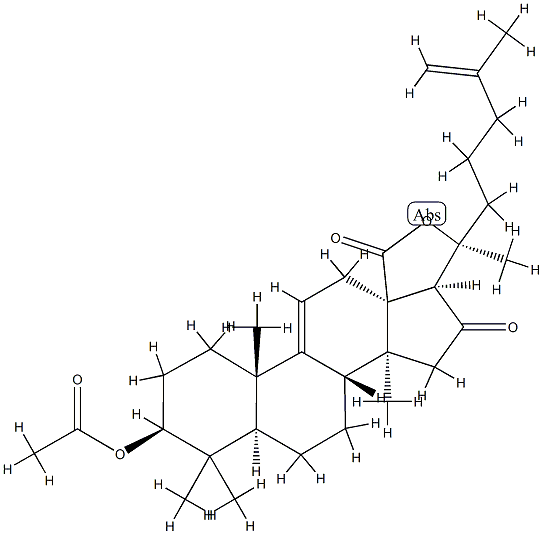 3β-(Acetyloxy)-20-hydroxy-16-oxo-5α-lanosta-9(11),25-dien-18-oic acid γ-lactone 구조식 이미지