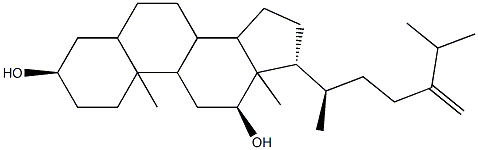 5β-Ergost-24(28)-ene-3α,12α-diol 구조식 이미지