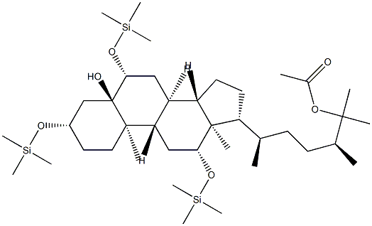 3β,6β,12β-Tris[(trimethylsilyl)oxy]-5α-ergostane-5,25-diol 25-acetate 구조식 이미지