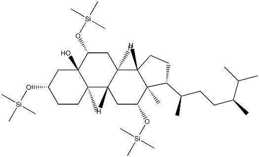 3β,6β,12β-Tris[(trimethylsilyl)oxy]-5α-ergostan-5-ol 구조식 이미지