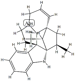 (5α,12β,19α,20R)-6,7-Didehydro-3β-methyl-2α,20-cycloaspidospermidine Structure