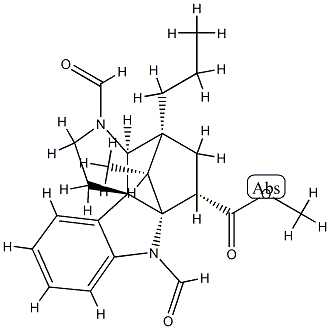 (5α,12β,19α,20R)-1,9-Diformyl-2α,20-cyclo-8,9-secoaspidospermidine-3α-carboxylic acid methyl ester 구조식 이미지