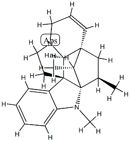 (3β,5α,12β,19α,20R)-6,7-Didehydro-1,3-dimethyl-2α,20-cycloaspidospermidine 구조식 이미지