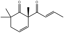 (S)-2,6,6-Trimethyl-2α-[(E)-1-oxo-2-butenyl]-3-cyclohexen-1-one 구조식 이미지