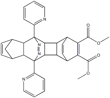 1,4,4a,4b,5,5a,6,9,9a,10,10a,10b-Dodecahydro-5,10-di(2-pyridinyl)-5,10-epiazo-1,4-etheno-6,9-methanobenzo[b]biphenylene-2,3-dicarboxylic acid dimethyl ester Structure