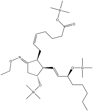 (5E,8β,9Z,11R,13E,15S)-9-(Ethoxyimino)-11α,15-bis(trimethylsiloxy)prosta-5,13-dien-1-oic acid trimethylsilyl ester Structure