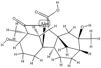 2β,4aα,8α-Trihydroxy-1β,8β-dimethylgibbane-1α,10β-dicarboxylic acid 1,4a-lactone Structure