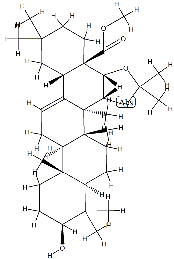 3β-Hydroxy-15α,16α-[(1-methylethylidene)bis(oxy)]olean-12-en-28-oic acid methyl ester Structure