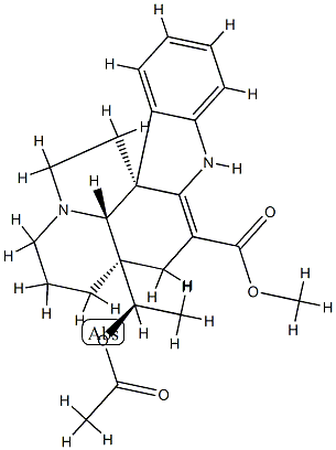 (5α,12β,19α,20R)-20-Acetyloxy-2,3-didehydroaspidospermidine-3-carboxylic acid methyl ester 구조식 이미지